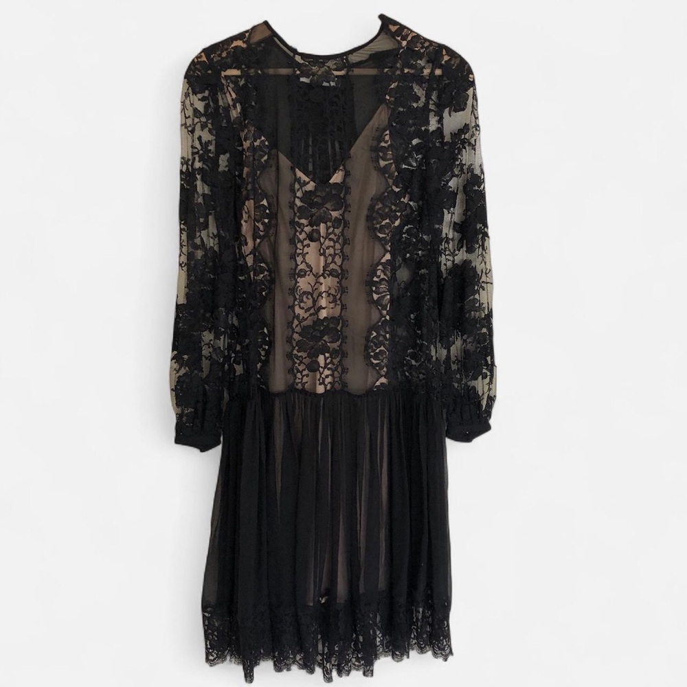 Zimmermann Black Lace Long Sleeve Dress